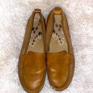 Merrell Sailix Women's Size 7 Tan Ballet Flats Leather Slip On J69308 GUC